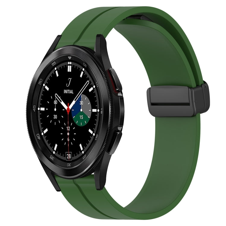 20mm Solid Color Magnetic Clasp Silicone Watch Band, For Samsung Galaxy Watch4 40mm, For Samsung  Galaxy Watch4 Classic 42mm