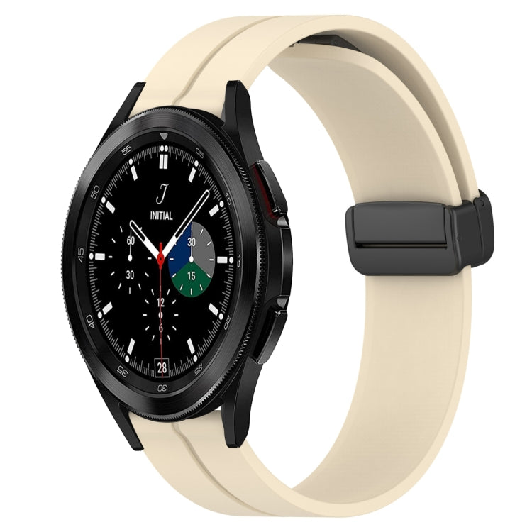 20mm Solid Color Magnetic Clasp Silicone Watch Band, For Samsung Galaxy Watch4 40mm, For Samsung  Galaxy Watch4 Classic 42mm