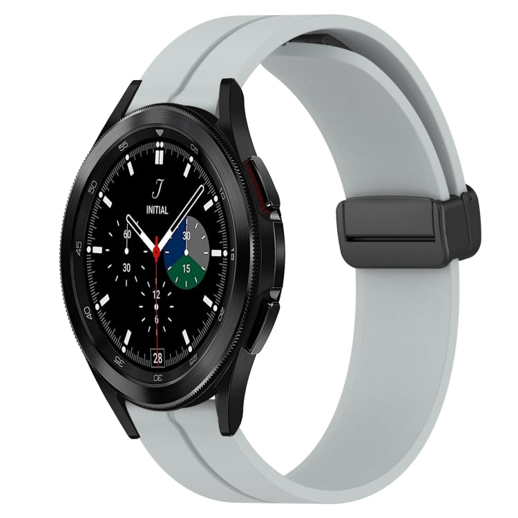 20mm Solid Color Magnetic Clasp Silicone Watch Band, For Samsung Galaxy Watch4 40mm, For Samsung  Galaxy Watch4 Classic 42mm