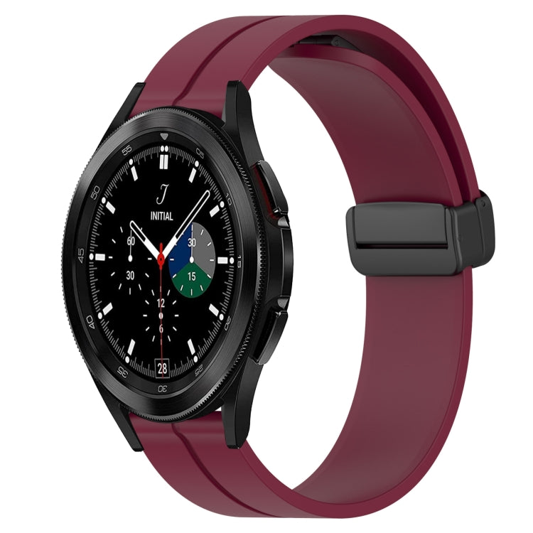 20mm Solid Color Magnetic Clasp Silicone Watch Band, For Samsung  Galaxy Watch4 Classic 46mm, For Samsung Galaxy Watch Active2 40mm