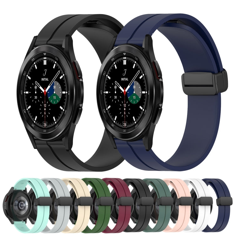 20mm Solid Color Magnetic Clasp Silicone Watch Band, For Samsung  Galaxy Watch4 Classic 46mm, For Samsung Galaxy Watch Active2 40mm