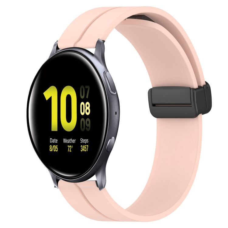 20mm Solid Color Magnetic Clasp Silicone Watch Band, For Samsung  Galaxy Watch4 Classic 46mm, For Samsung Galaxy Watch Active2 40mm