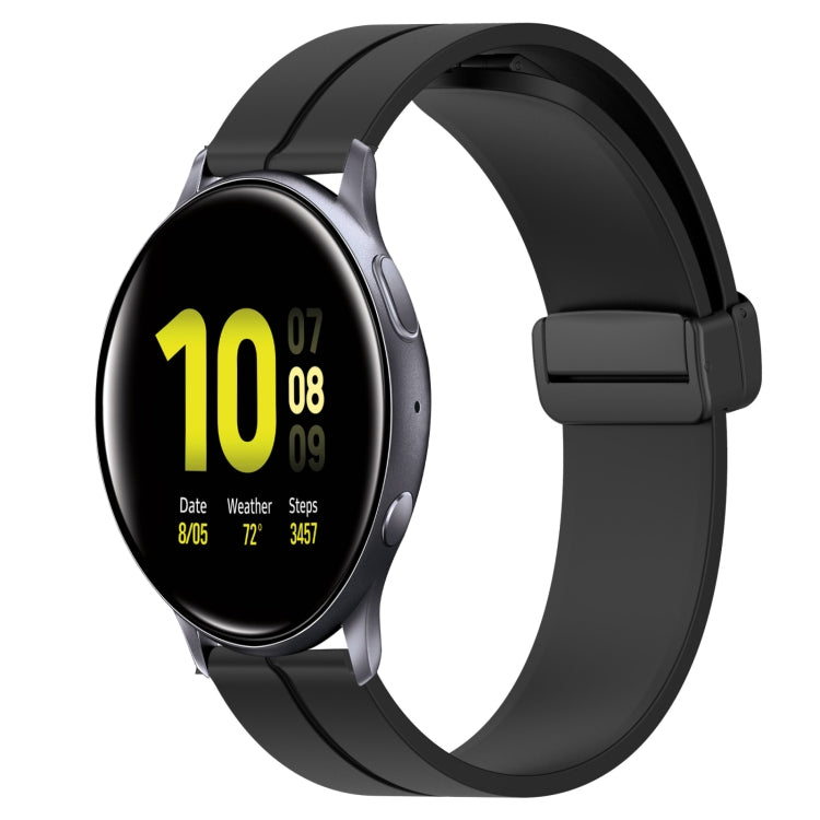 20mm Solid Color Magnetic Clasp Silicone Watch Band, For Samsung  Galaxy Watch4 Classic 46mm, For Samsung Galaxy Watch Active2 40mm