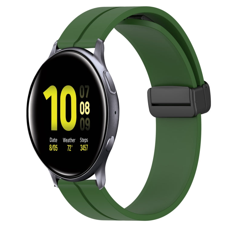 20mm Solid Color Magnetic Clasp Silicone Watch Band, For Samsung  Galaxy Watch4 Classic 46mm, For Samsung Galaxy Watch Active2 40mm