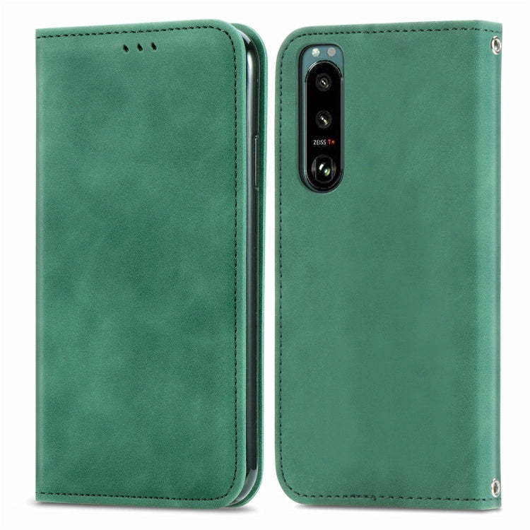 For Sony Xperia 5 IV Retro Skin Feel Magnetic Leather Phone Case, For Sony Xperia 5 IV