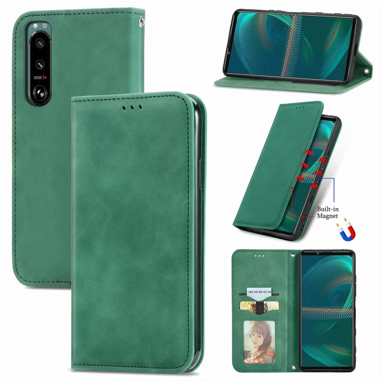 For Sony Xperia 5 IV Retro Skin Feel Magnetic Leather Phone Case, For Sony Xperia 5 IV