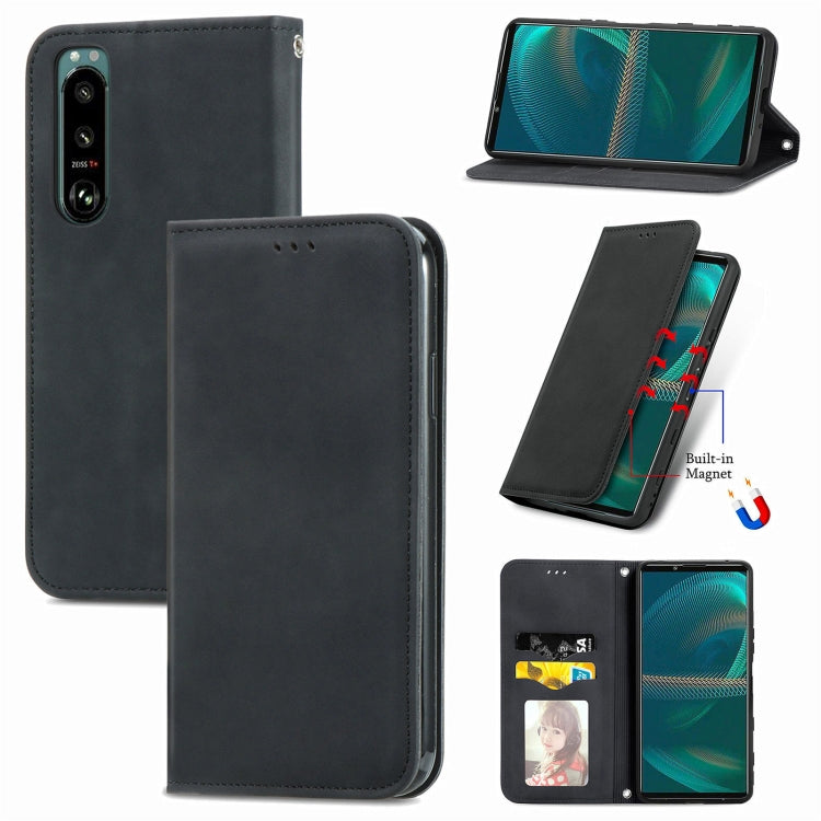 For Sony Xperia 5 IV Retro Skin Feel Magnetic Leather Phone Case, For Sony Xperia 5 IV