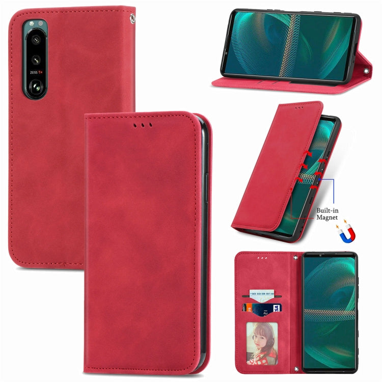 For Sony Xperia 5 IV Retro Skin Feel Magnetic Leather Phone Case, For Sony Xperia 5 IV