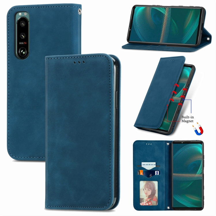 For Sony Xperia 5 IV Retro Skin Feel Magnetic Leather Phone Case, For Sony Xperia 5 IV