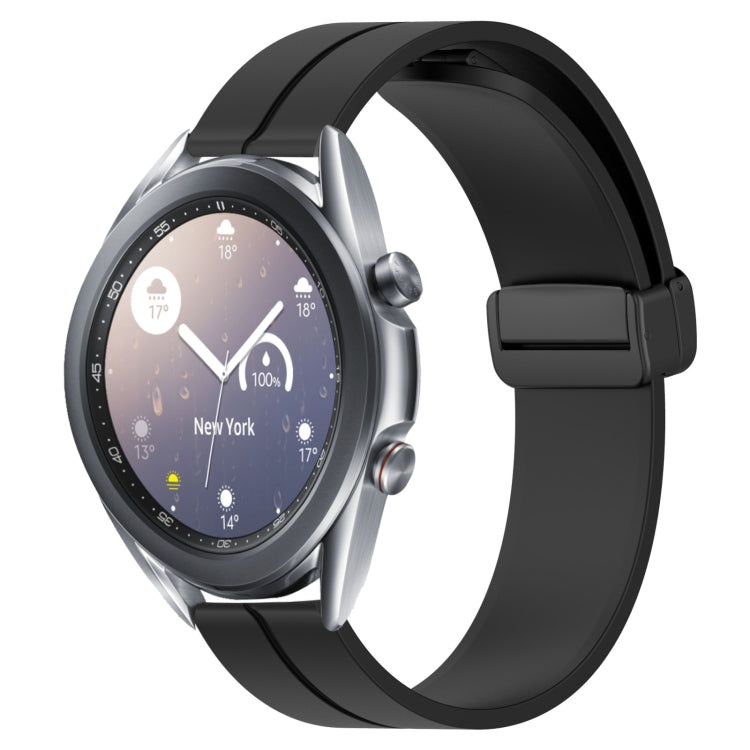 22mm Solid Color Magnetic Clasp Silicone Watch Band, For Samsung Galaxy Watch3 45mm, For Samsung Galaxy Watch 46mm
