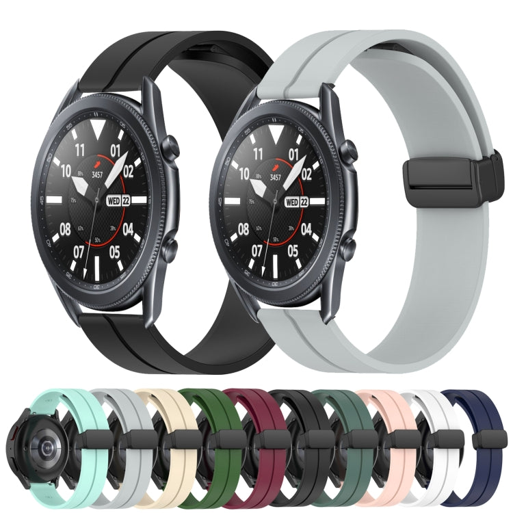 22mm Solid Color Magnetic Clasp Silicone Watch Band, For Samsung Galaxy Watch3 45mm, For Samsung Galaxy Watch 46mm