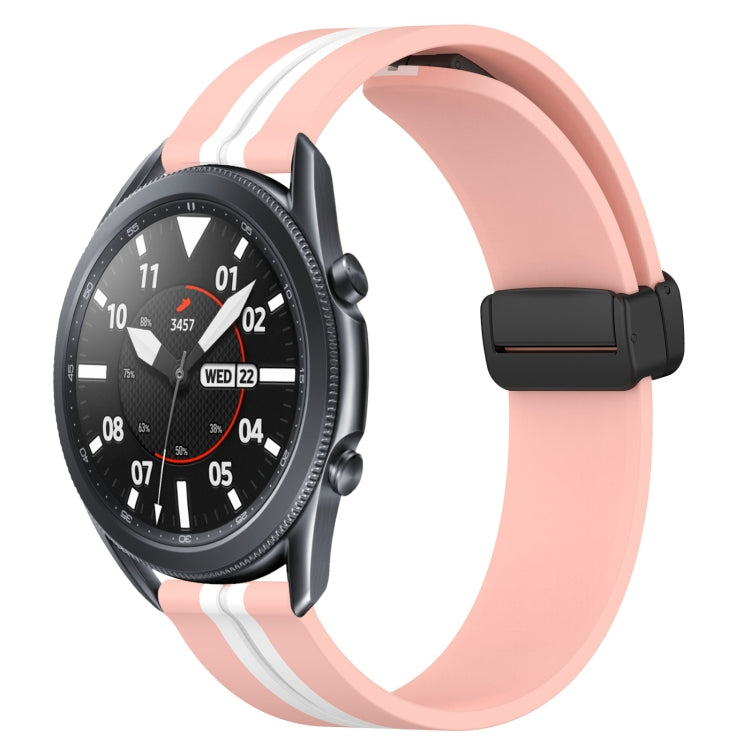 22mm Folding Magnetic Clasp Silicone Watch Band, For Samsung Galaxy Watch3 45mm, For Samsung Galaxy Watch 46mm
