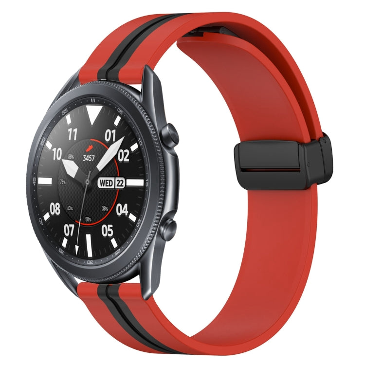 22mm Folding Magnetic Clasp Silicone Watch Band, For Samsung Galaxy Watch3 45mm, For Samsung Galaxy Watch 46mm