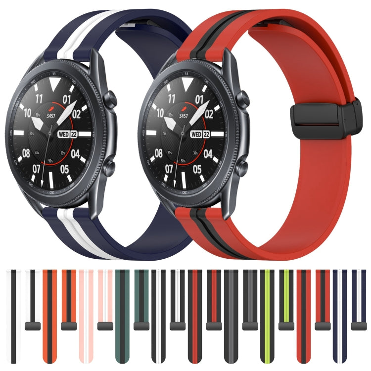 22mm Folding Magnetic Clasp Silicone Watch Band, For Samsung Galaxy Watch3 45mm, For Samsung Galaxy Watch 46mm
