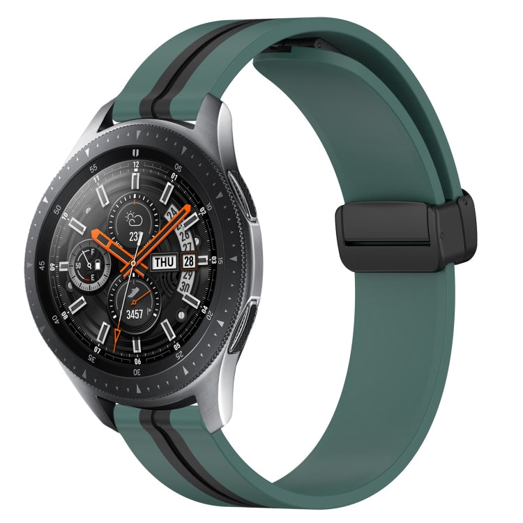 22mm Folding Magnetic Clasp Silicone Watch Band, For Samsung Galaxy Watch3 45mm, For Samsung Galaxy Watch 46mm