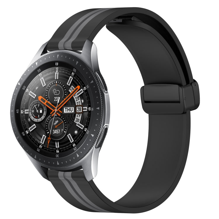 22mm Folding Magnetic Clasp Silicone Watch Band, For Samsung Galaxy Watch3 45mm, For Samsung Galaxy Watch 46mm