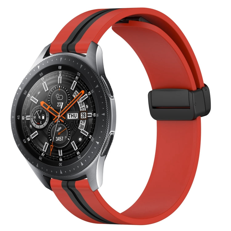 22mm Folding Magnetic Clasp Silicone Watch Band, For Samsung Galaxy Watch3 45mm, For Samsung Galaxy Watch 46mm