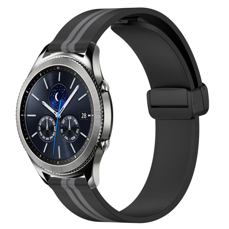 22mm Folding Magnetic Clasp Silicone Watch Band, For Samsung Gear S3 Classic, For Samsung Gear S3 Frontier