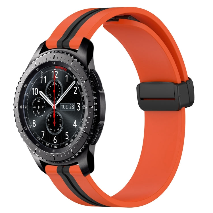 22mm Folding Magnetic Clasp Silicone Watch Band, For Samsung Gear S3 Classic, For Samsung Gear S3 Frontier