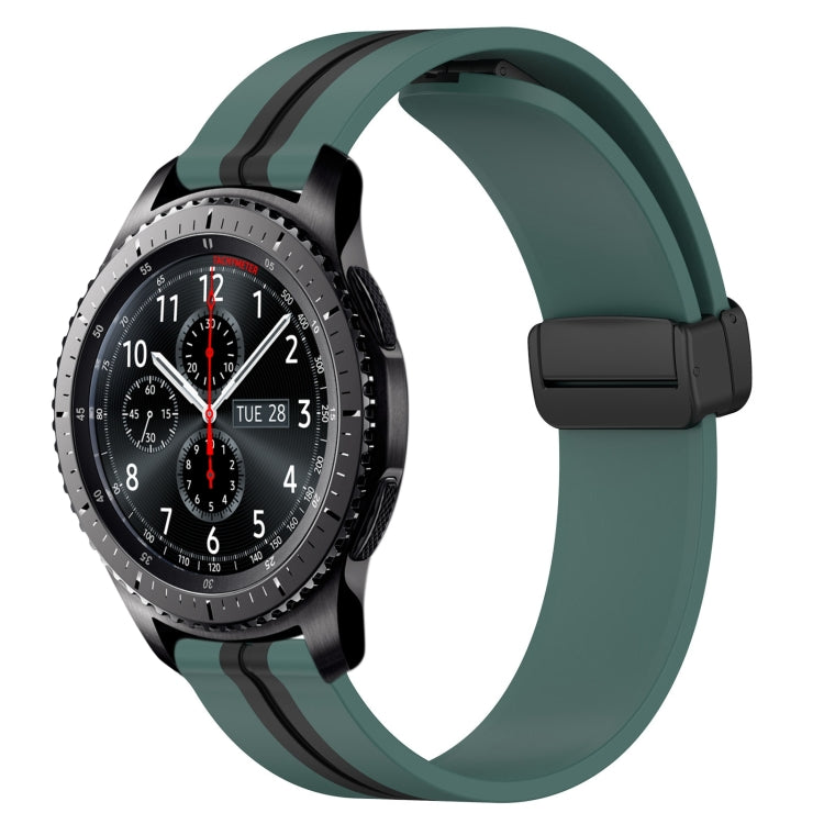 22mm Folding Magnetic Clasp Silicone Watch Band, For Samsung Gear S3 Classic, For Samsung Gear S3 Frontier