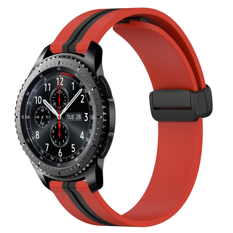22mm Folding Magnetic Clasp Silicone Watch Band, For Samsung Gear S3 Classic, For Samsung Gear S3 Frontier