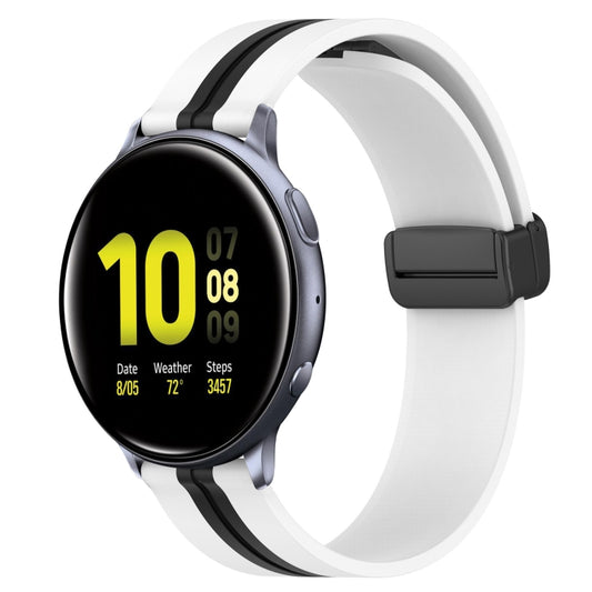 20mm Folding Magnetic Clasp Silicone Watch Band, For Samsung Galaxy Watch Active 2 40mm, For Samsung Galaxy Watch Active 2 44mm