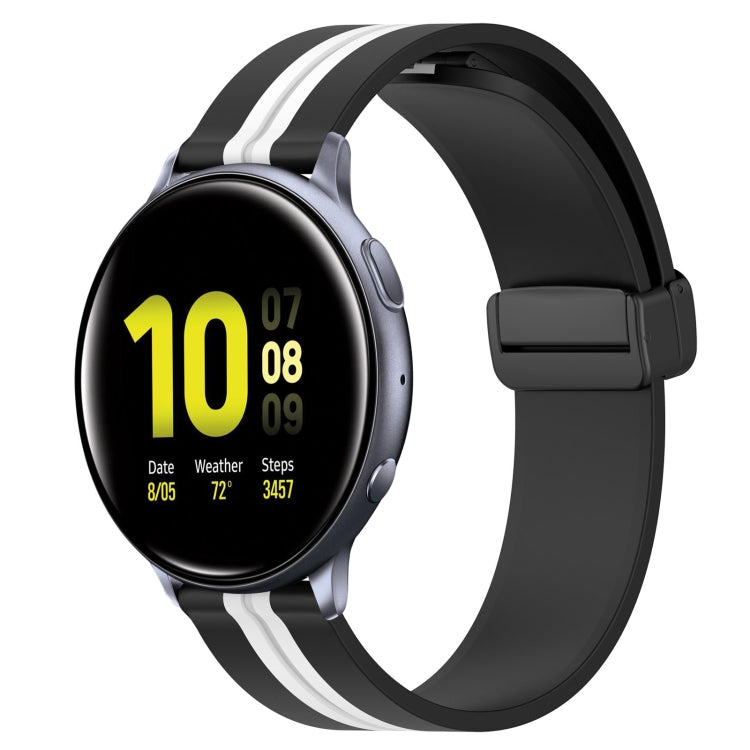 20mm Folding Magnetic Clasp Silicone Watch Band, For Samsung Galaxy Watch Active 2 40mm, For Samsung Galaxy Watch Active 2 44mm