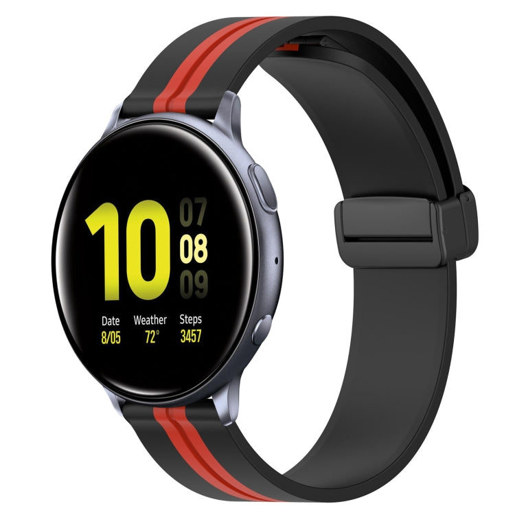 20mm Folding Magnetic Clasp Silicone Watch Band, For Samsung Galaxy Watch Active 2 40mm, For Samsung Galaxy Watch Active 2 44mm