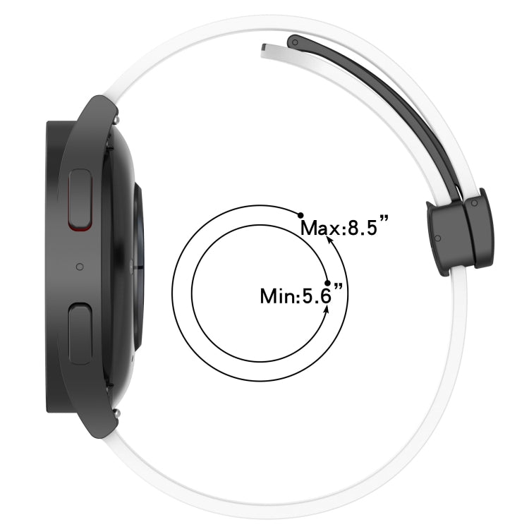 20mm Folding Magnetic Clasp Silicone Watch Band, For Samsung Galaxy Watch Active 2 40mm, For Samsung Galaxy Watch Active 2 44mm
