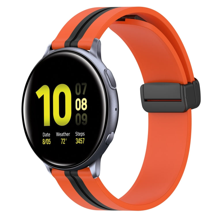 20mm Folding Magnetic Clasp Silicone Watch Band, For Samsung Galaxy Watch Active 2 40mm, For Samsung Galaxy Watch Active 2 44mm