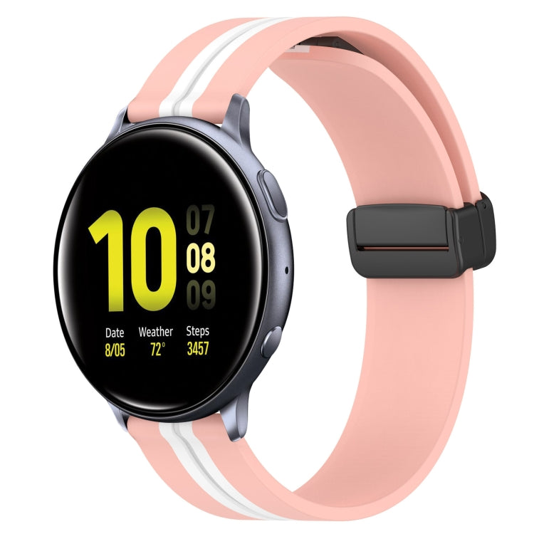 20mm Folding Magnetic Clasp Silicone Watch Band, For Samsung Galaxy Watch Active 2 40mm, For Samsung Galaxy Watch Active 2 44mm