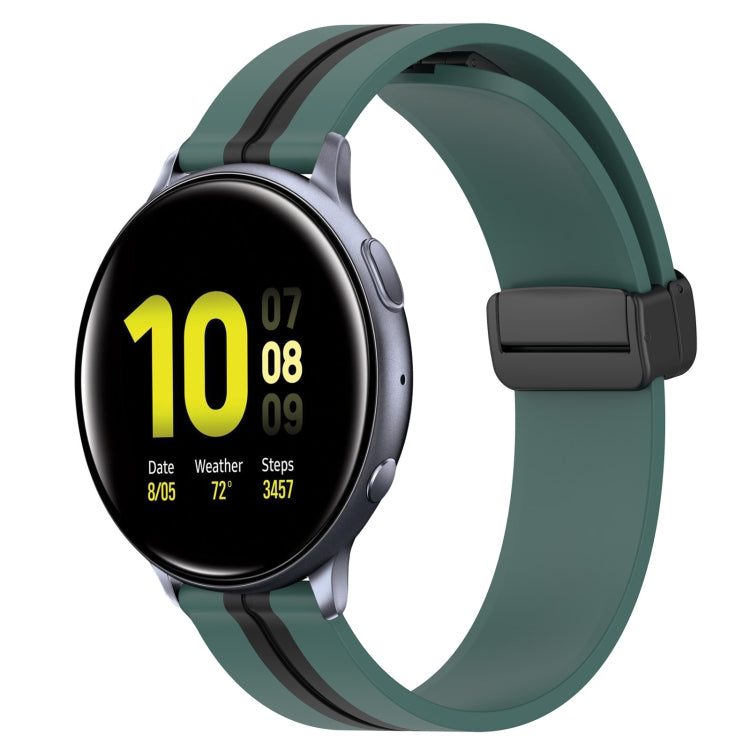 20mm Folding Magnetic Clasp Silicone Watch Band, For Samsung Galaxy Watch Active 2 40mm, For Samsung Galaxy Watch Active 2 44mm