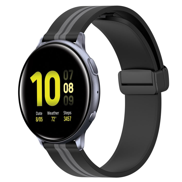 20mm Folding Magnetic Clasp Silicone Watch Band, For Samsung Galaxy Watch Active 2 40mm, For Samsung Galaxy Watch Active 2 44mm