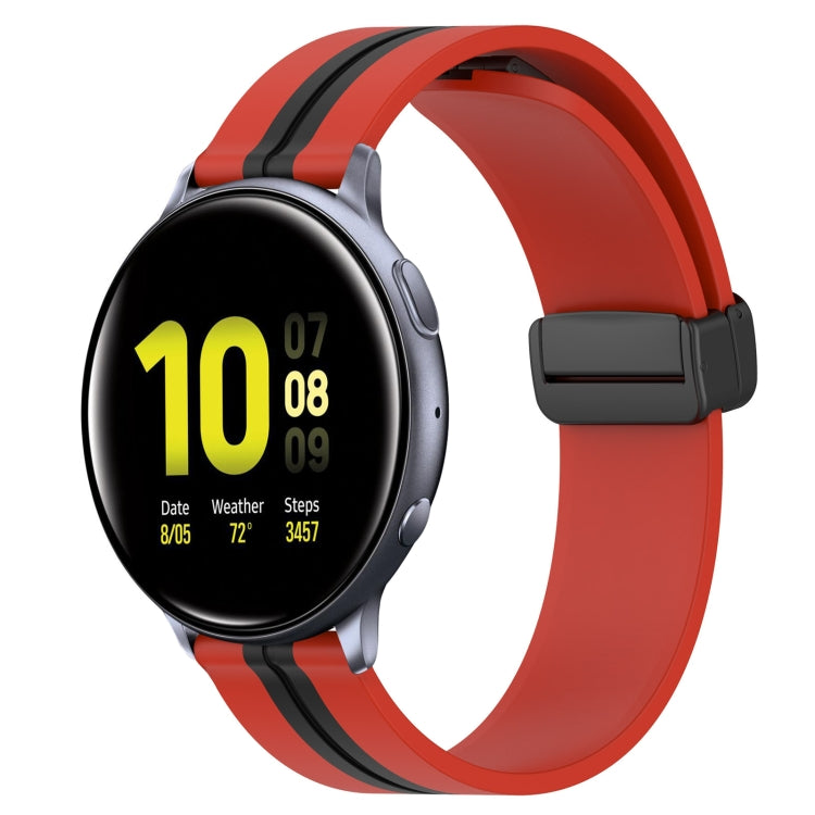 20mm Folding Magnetic Clasp Silicone Watch Band, For Samsung Galaxy Watch Active 2 40mm, For Samsung Galaxy Watch Active 2 44mm