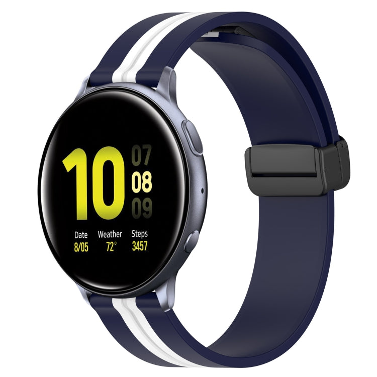 20mm Folding Magnetic Clasp Silicone Watch Band, For Samsung Galaxy Watch Active 2 40mm, For Samsung Galaxy Watch Active 2 44mm