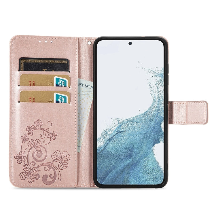 Four-leaf Clasp Embossed Buckle Leather Phone Case, For Samsung Galaxy S23 5G, For Samsung Galaxy S23+ 5G, For Samsung Galaxy S23 Ultra 5G, For Sony Xperia 5 IV, For Xiaomi Redmi A1, For Xiaomi Redmi Note 11T