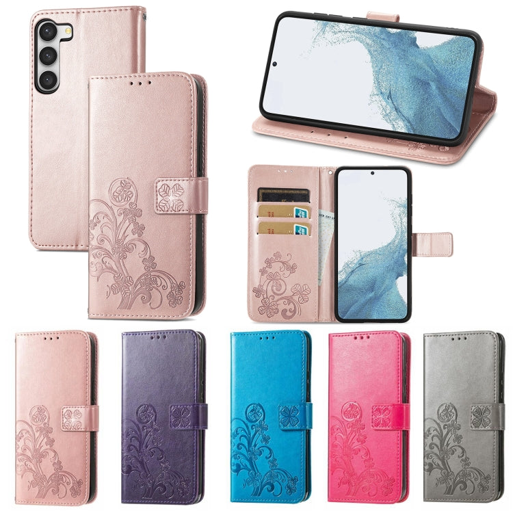 Four-leaf Clasp Embossed Buckle Leather Phone Case, For Samsung Galaxy S23 5G, For Samsung Galaxy S23+ 5G, For Samsung Galaxy S23 Ultra 5G, For Sony Xperia 5 IV, For Xiaomi Redmi A1, For Xiaomi Redmi Note 11T