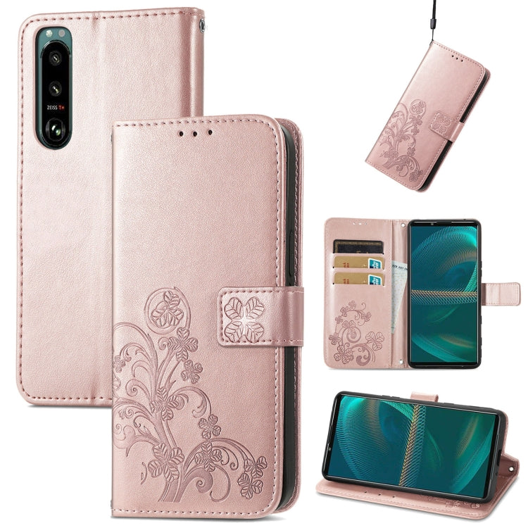 Four-leaf Clasp Embossed Buckle Leather Phone Case, For Samsung Galaxy S23 5G, For Samsung Galaxy S23+ 5G, For Samsung Galaxy S23 Ultra 5G, For Sony Xperia 5 IV, For Xiaomi Redmi A1, For Xiaomi Redmi Note 11T