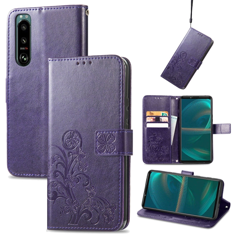 Four-leaf Clasp Embossed Buckle Leather Phone Case, For Samsung Galaxy S23 5G, For Samsung Galaxy S23+ 5G, For Samsung Galaxy S23 Ultra 5G, For Sony Xperia 5 IV, For Xiaomi Redmi A1, For Xiaomi Redmi Note 11T