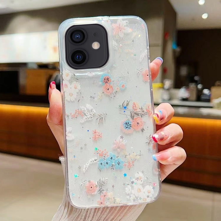 Fresh Small Floral Epoxy TPU Phone Case, For iPhone 13, For iPhone 13 mini, For iPhone 12, For iPhone 12 Pro Max, For iPhone 12 Pro