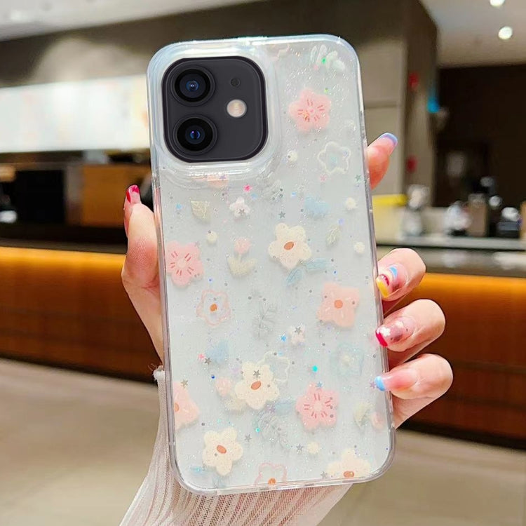 Fresh Small Floral Epoxy TPU Phone Case, For iPhone 13, For iPhone 13 mini, For iPhone 12, For iPhone 12 Pro Max, For iPhone 12 Pro