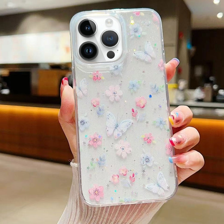 Fresh Small Floral Epoxy TPU Phone Case, For iPhone 16 Pro Max, For iPhone 16 Pro, For iPhone 16 Plus, For iPhone 16, For iPhone 15 Pro Max