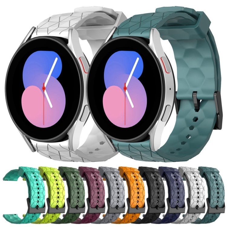 20mm Football Pattern Solid Color Silicone Watch Band, For Samsung Galaxy Watch 5 44mm, For Samsung Galaxy Watch 5 40mm