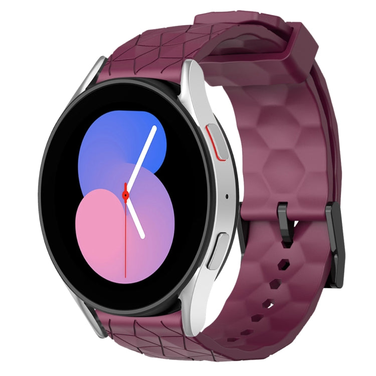 20mm Football Pattern Solid Color Silicone Watch Band, For Samsung Galaxy Watch 5 44mm, For Samsung Galaxy Watch 5 40mm