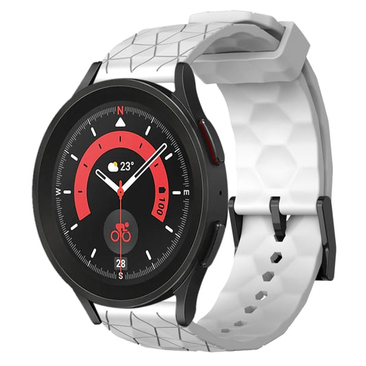 20mm Football Pattern Solid Color Silicone Watch Band, For Samsung Galaxy Watch 5 Pro 45mm, For Samsung Galaxy Watch 4 44mm