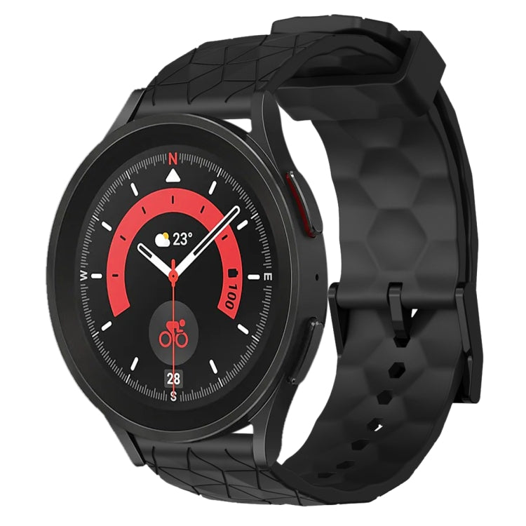 20mm Football Pattern Solid Color Silicone Watch Band, For Samsung Galaxy Watch 5 Pro 45mm, For Samsung Galaxy Watch 4 44mm