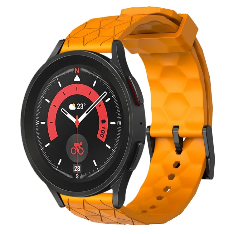20mm Football Pattern Solid Color Silicone Watch Band, For Samsung Galaxy Watch 5 Pro 45mm, For Samsung Galaxy Watch 4 44mm