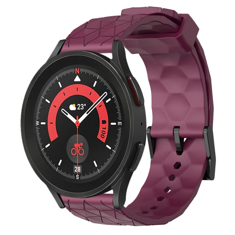 20mm Football Pattern Solid Color Silicone Watch Band, For Samsung Galaxy Watch 5 Pro 45mm, For Samsung Galaxy Watch 4 44mm