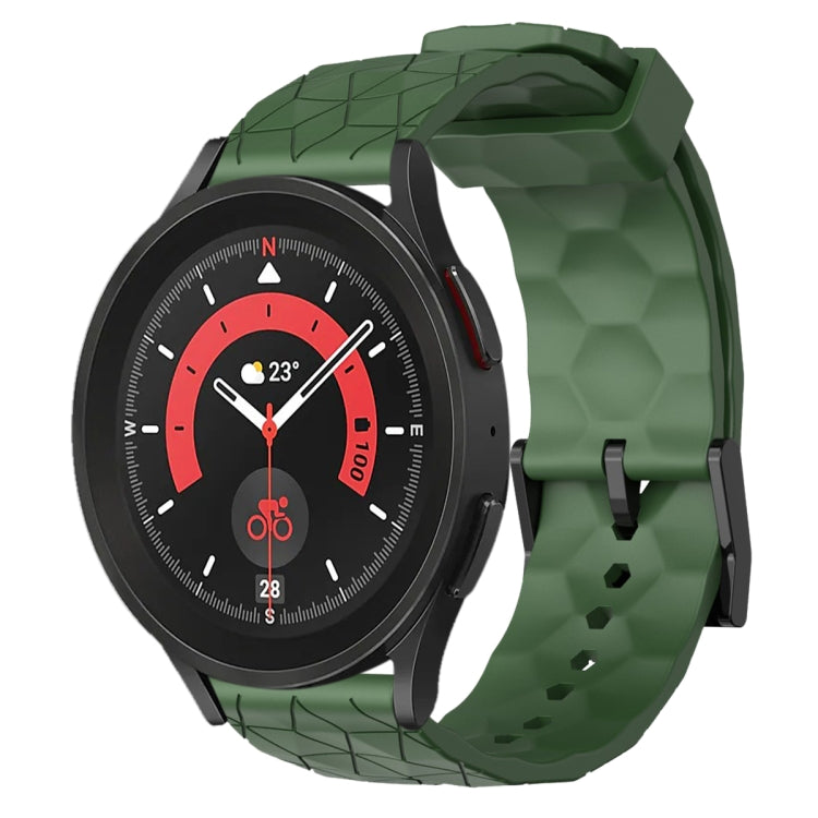 20mm Football Pattern Solid Color Silicone Watch Band, For Samsung Galaxy Watch 5 Pro 45mm, For Samsung Galaxy Watch 4 44mm