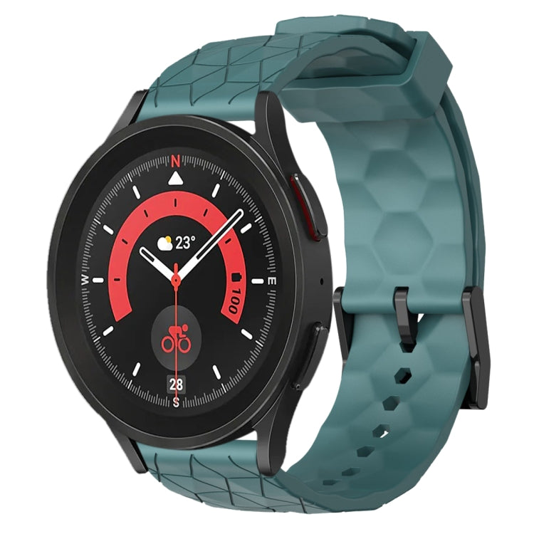 20mm Football Pattern Solid Color Silicone Watch Band, For Samsung Galaxy Watch 5 Pro 45mm, For Samsung Galaxy Watch 4 44mm
